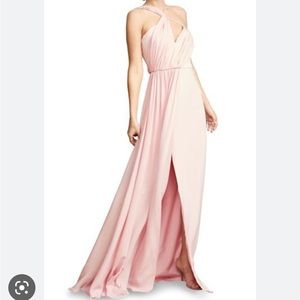 Cushnie Blush Pink One-Shoulder Maxi Dress